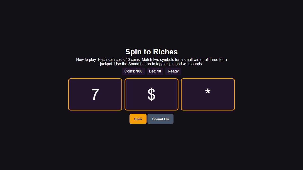 Spin to Riches