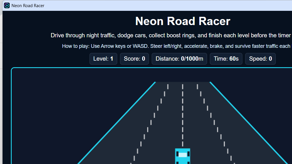 Neon Road Racer